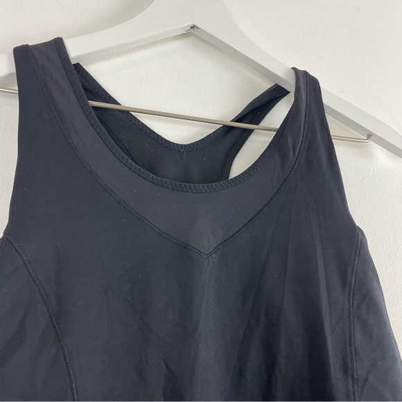 Lululemon Turbo Tank Black Ruched Racer Back Built in Bra Size 8 - Picture 2 of 5